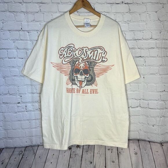 2007 Aerosmith Concert Tour T Shirt Tee Adult Size XL Men's Route All Evil Skull - Picture 1 of 7